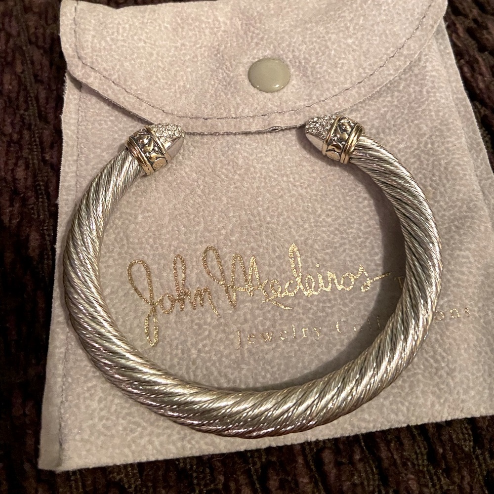 John Medeiros bangle crystal and gold accent bracelet.